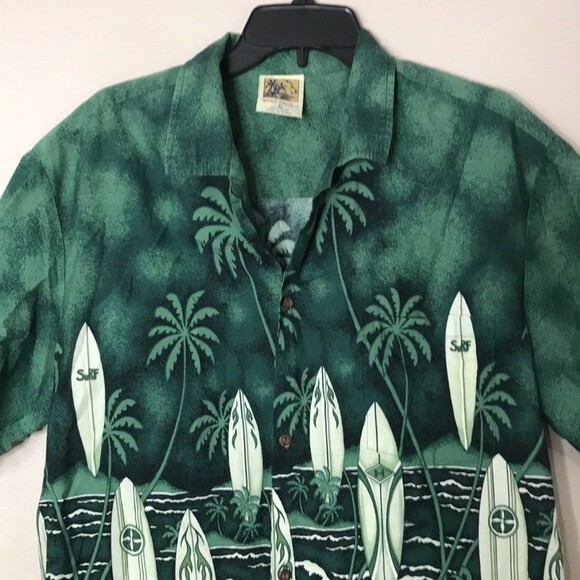 Vtg Winnie fashion Hawaiian 100% cotton button down shirt size XL men tropical - Picture 2 of 11